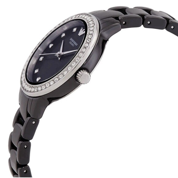 Emporio Armani Cleo Quartz Crystal Black Dial Ladies Watch AR70008 main image 4